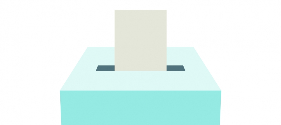 Blue box with ballot